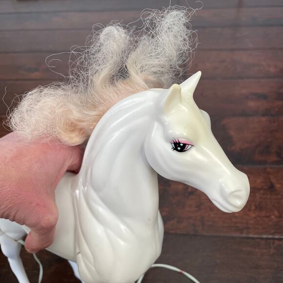 Blue Box Horse Barbie Doll 1980s Toy White Galloping Pony Not Working READ - Picture 6 of 8